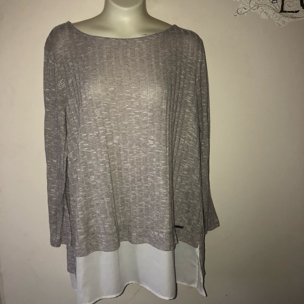 Ivanka Trump Sweater layering grey and white sz M
